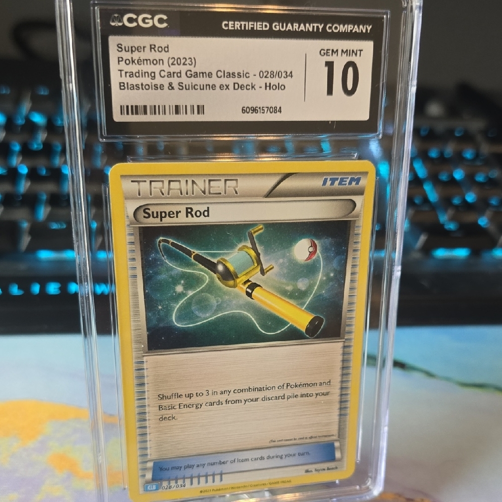 Pokemon Super Rod Trainer Card - Holographic Yellow